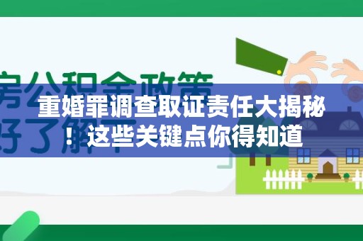 南长重婚罪调查取证责任大揭秘！这些关键点你得知道