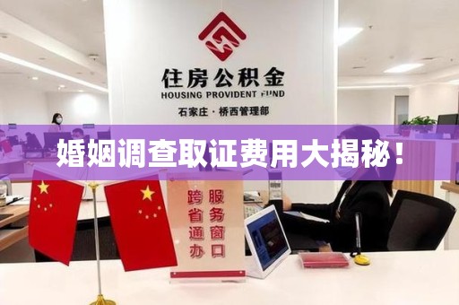 南长婚姻调查取证费用大揭秘！