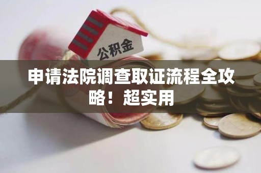 南长申请法院调查取证流程全攻略！超实用