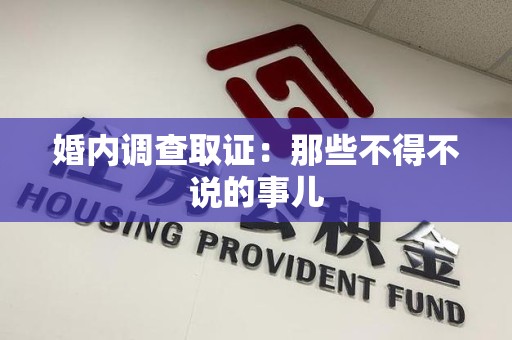南长婚内调查取证：那些不得不说的事儿