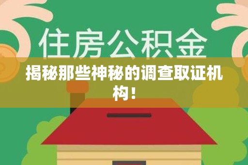 南长揭秘那些神秘的调查取证机构！