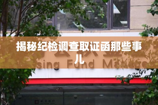 南长揭秘纪检调查取证函那些事儿