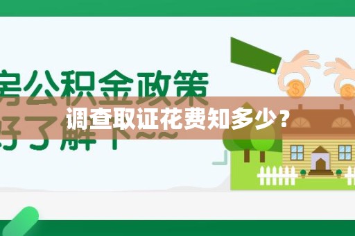 南长调查取证花费知多少？