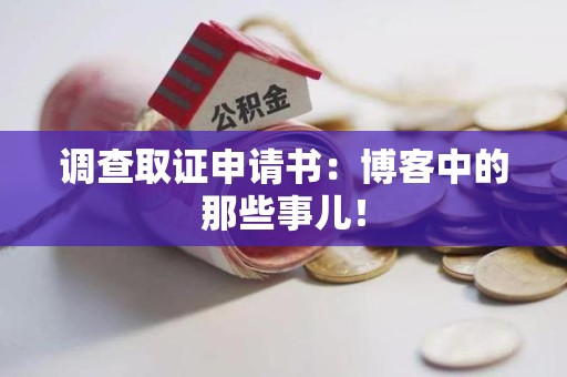 南长调查取证申请书：博客中的那些事儿！
