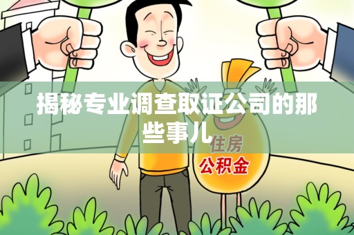 南长揭秘专业调查取证公司的那些事儿