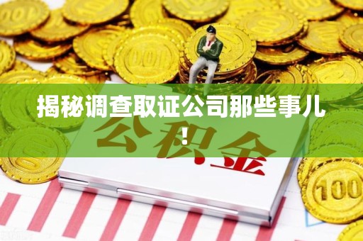 南长揭秘调查取证公司那些事儿！