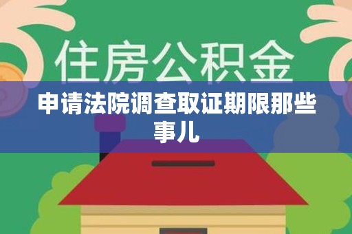 南长申请法院调查取证期限那些事儿