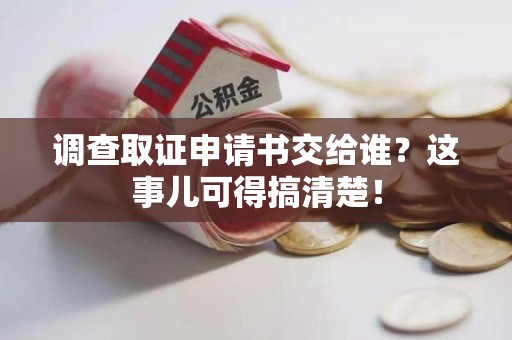 南长调查取证申请书交给谁？这事儿可得搞清楚！