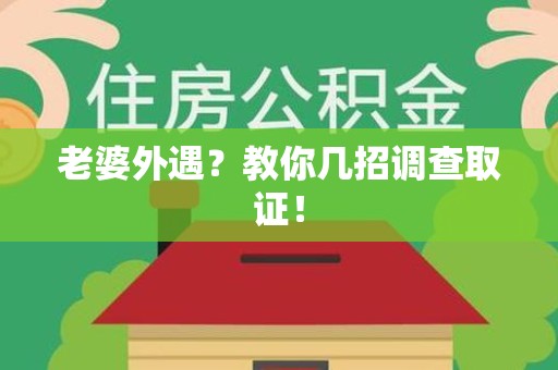 南长老婆外遇？教你几招调查取证！