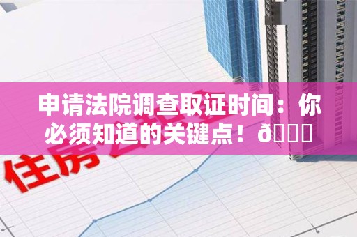 南长申请法院调查取证时间：你必须知道的关键点！😎