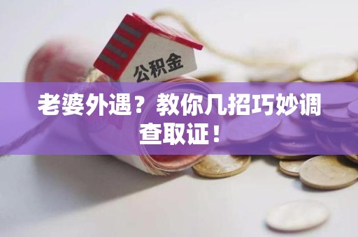 南长老婆外遇？教你几招巧妙调查取证！