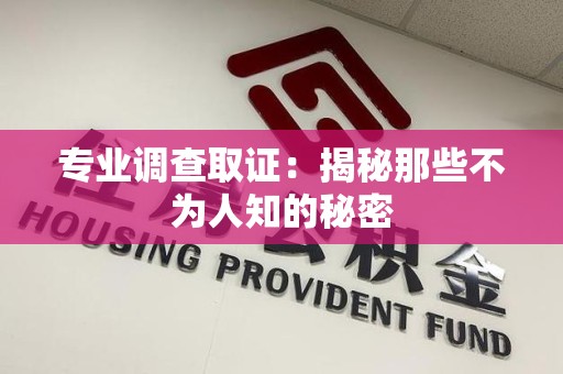 南长专业调查取证：揭秘那些不为人知的秘密