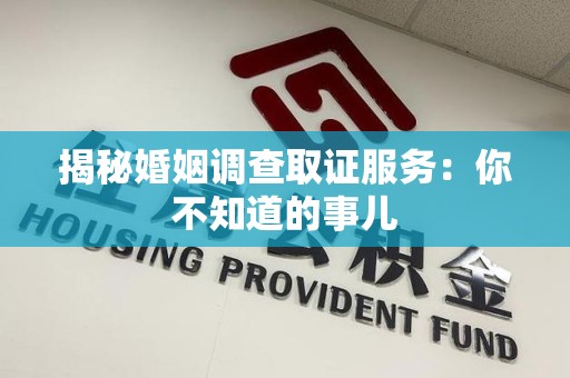 南长揭秘婚姻调查取证服务：你不知道的事儿
