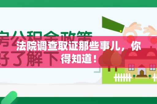 南长法院调查取证那些事儿，你得知道！