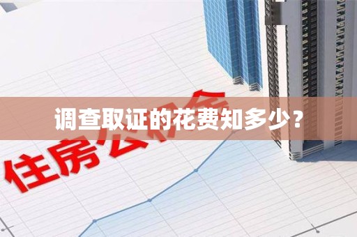 南长调查取证的花费知多少？